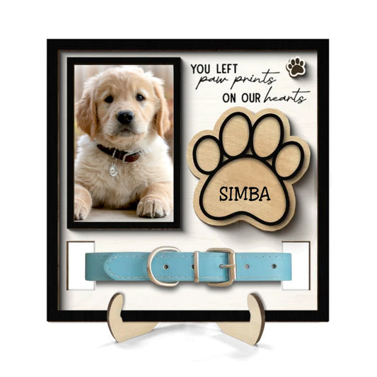 Pet Lovers - You Left Paw Prints On Our Hearts - Personalized Wooden Plaque - The Next Custom Gift