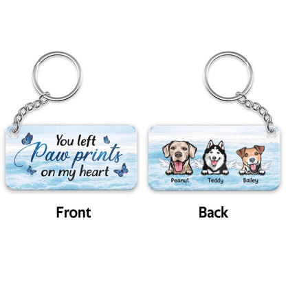 Peeking Dogs Cats Pet Memorial Remembrance Gift Personalized Acrylic Keychain