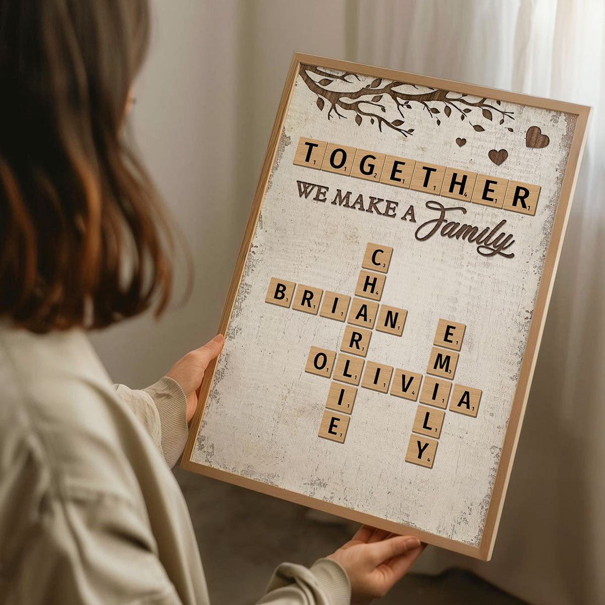 Together We Make A Family Crossword Puzzle Art Personalized Poster