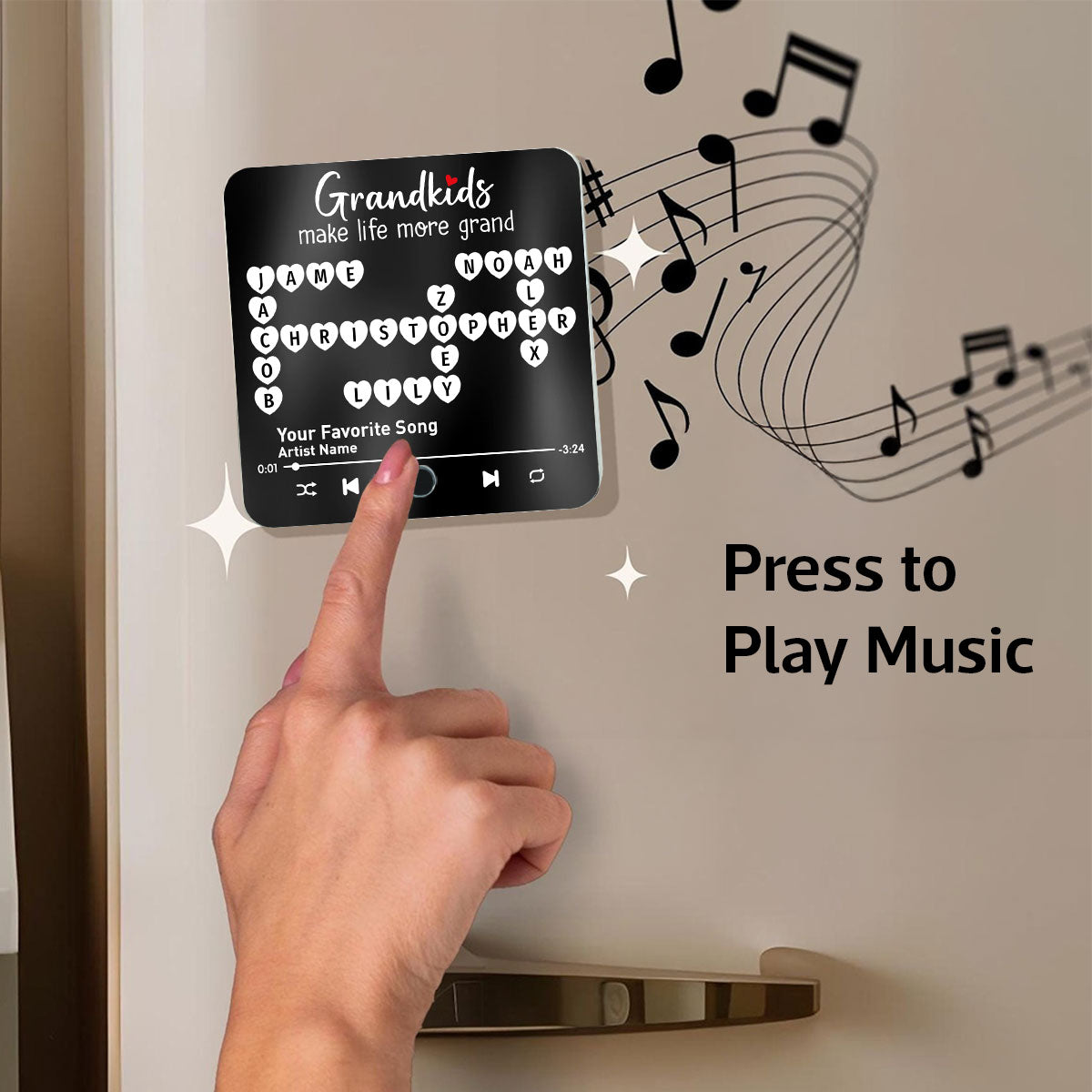The Greatest Gift You Ever Know Crossword Puzzle Art Gift For Grandma Personalized Music Fridge Magnet