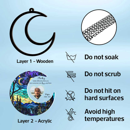 The Sky Looks Different Personalized Window Hanging Memorial Suncatcher, Sympathy Gift