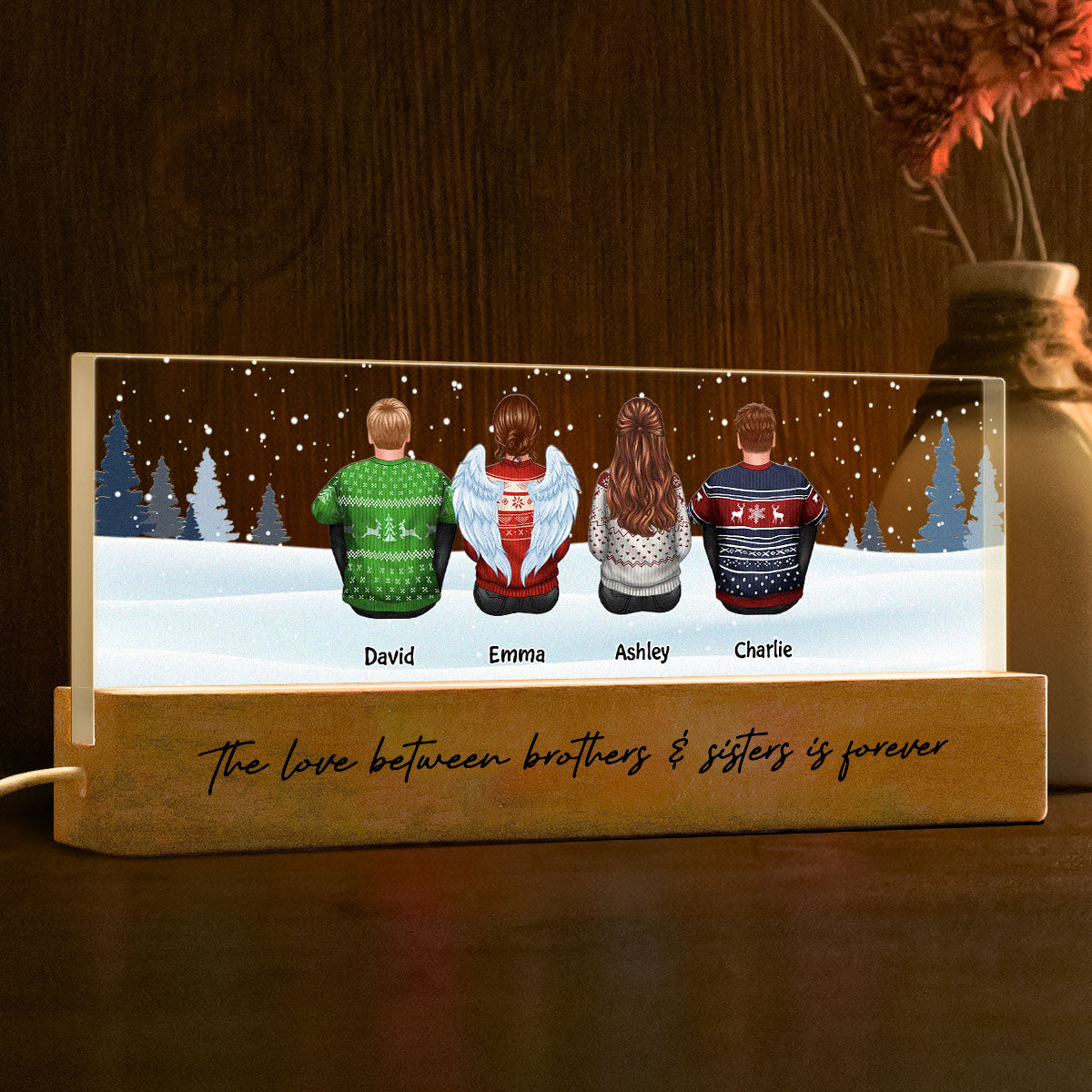 The Love Between Family Is Forever Personalized LED Night Light, Christmas Gift For Loved Ones