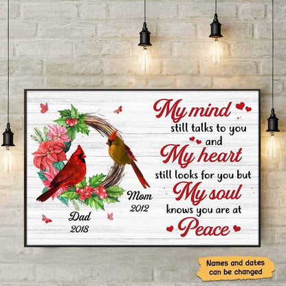 Cardinals Wreath Memorial Personalized Horizontal Poster
