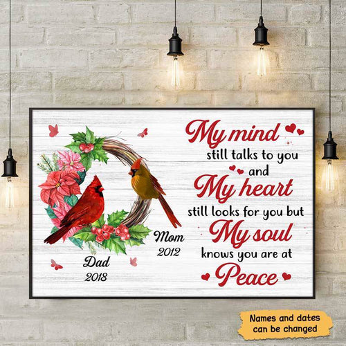 Cardinals Wreath Memorial Personalized Horizontal Poster
