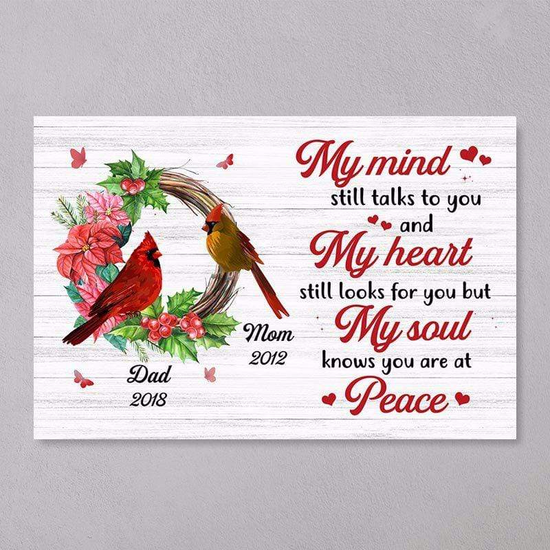 Cardinals Wreath Memorial Personalized Horizontal Poster