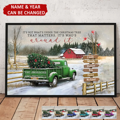 Family Christmas Truck Personalized Poster