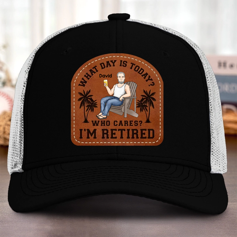 Custom Shaped Leather Patch Hat - Personalized Appreciation, Retirement Gift For Men, Women, Coworkers, Work Friends, Colleagues - Retirement Life