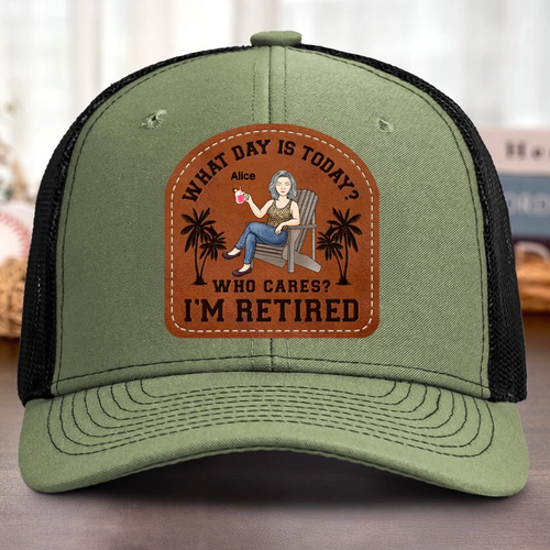 Custom Shaped Leather Patch Hat - Personalized Appreciation, Retirement Gift For Men, Women, Coworkers, Work Friends, Colleagues - Retirement Life