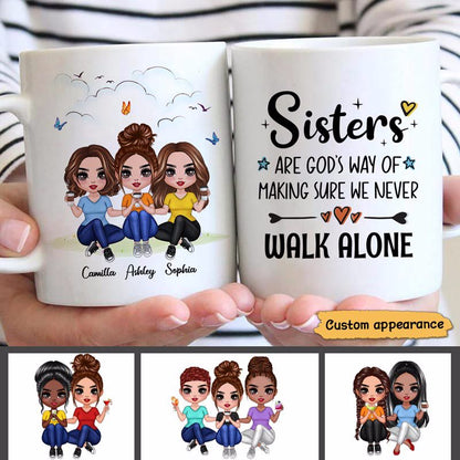 Sisters Are God‘s Way Besties Siblings Gift Personalized Mug