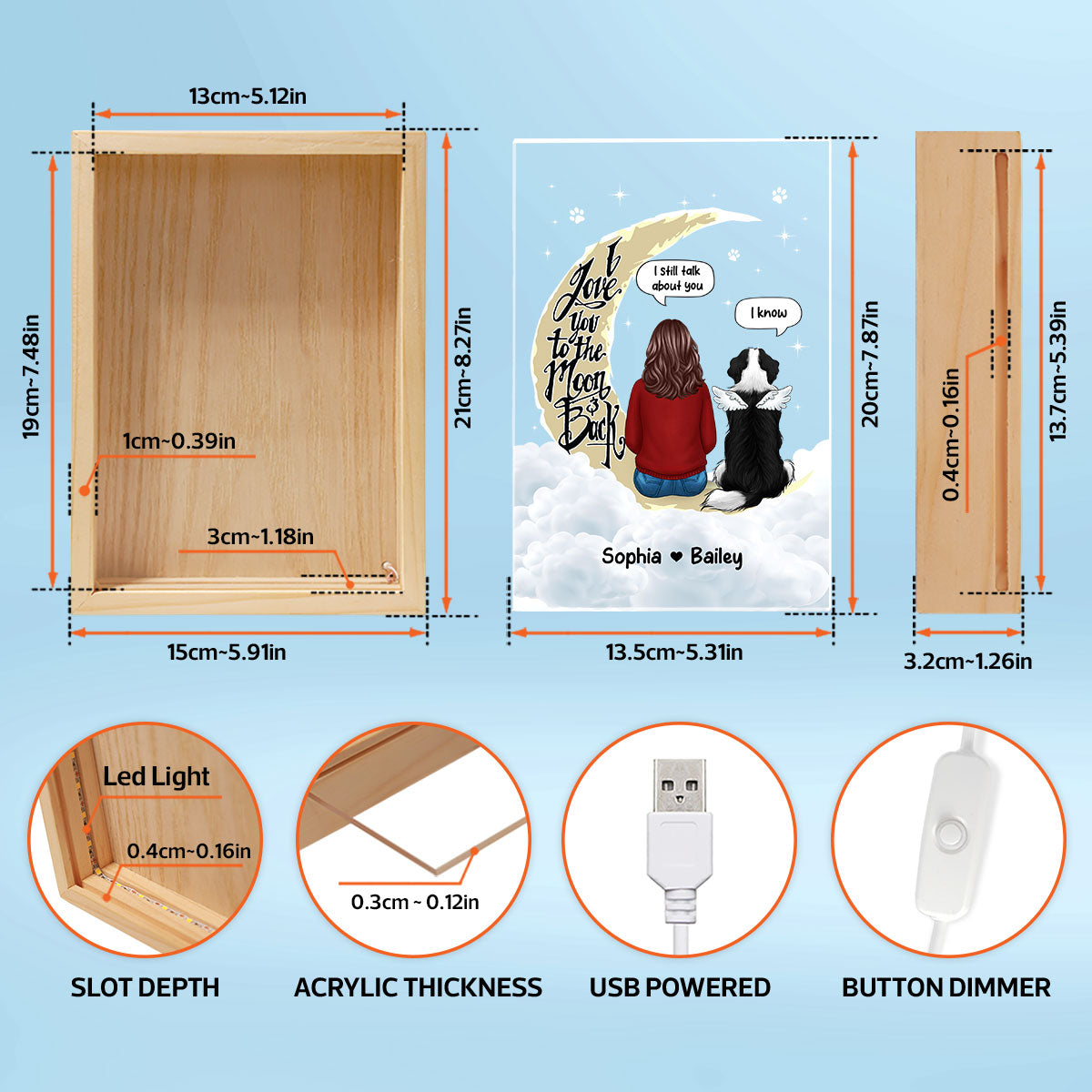 Pet Memorial Personalized Frame Light Box