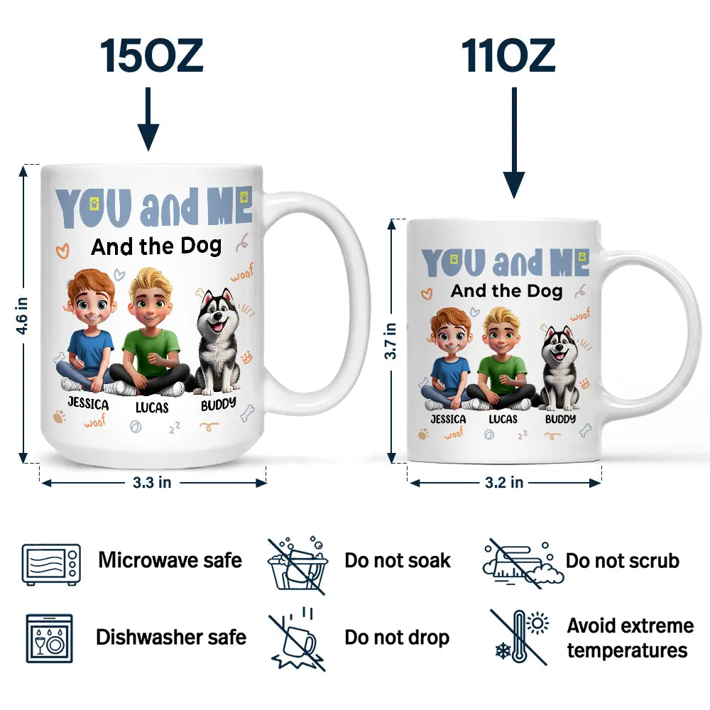 You And Me & The Dogs Sitting Couple - Personalized Mug