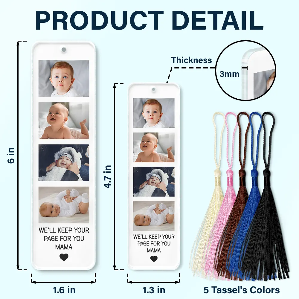 Custom Photo We'll Keep Your Page For You - Personalized Acrylic Bookmark