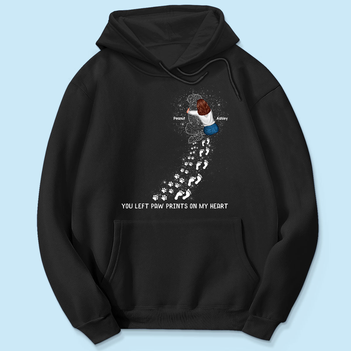 You Left Paw Prints On My Heart Dog Memorial Keepsake Personalized Shirt