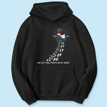 You Left Paw Prints On My Heart Dog Memorial Keepsake Personalized Shirt