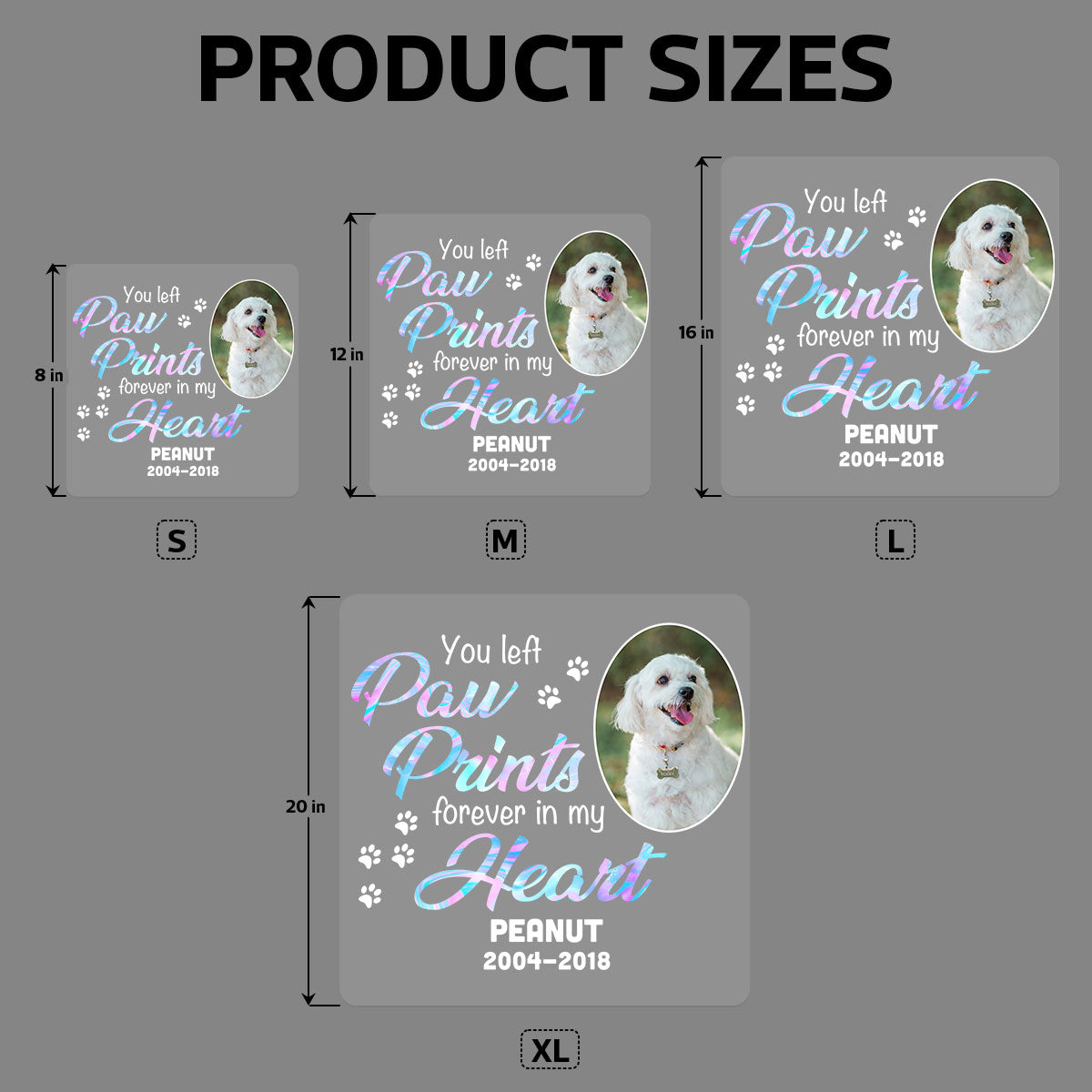 No Longer By My Side But Forever In My Heart Pet Memorial Personalized Decal