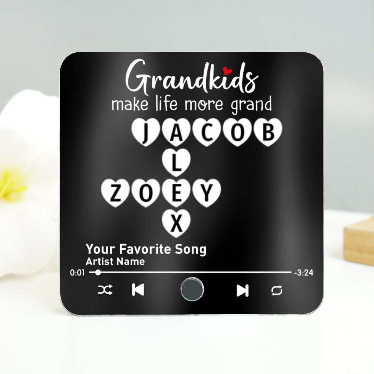 The Greatest Gift You Ever Know Crossword Puzzle Art Gift For Grandma Personalized Music Fridge Magnet