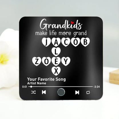 The Greatest Gift You Ever Know Crossword Puzzle Art Gift For Grandma Personalized Music Fridge Magnet