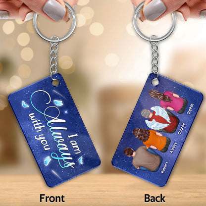 Always With You Blue Sky Butterflies Family Members Memorial Gift Remembrance Keepsake Personalized Acrylic Keychain