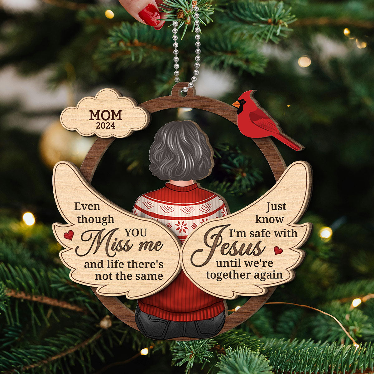 Message From Lost Loved One Memorial Keepsake Personalized 2-Layer Wooden Ornament