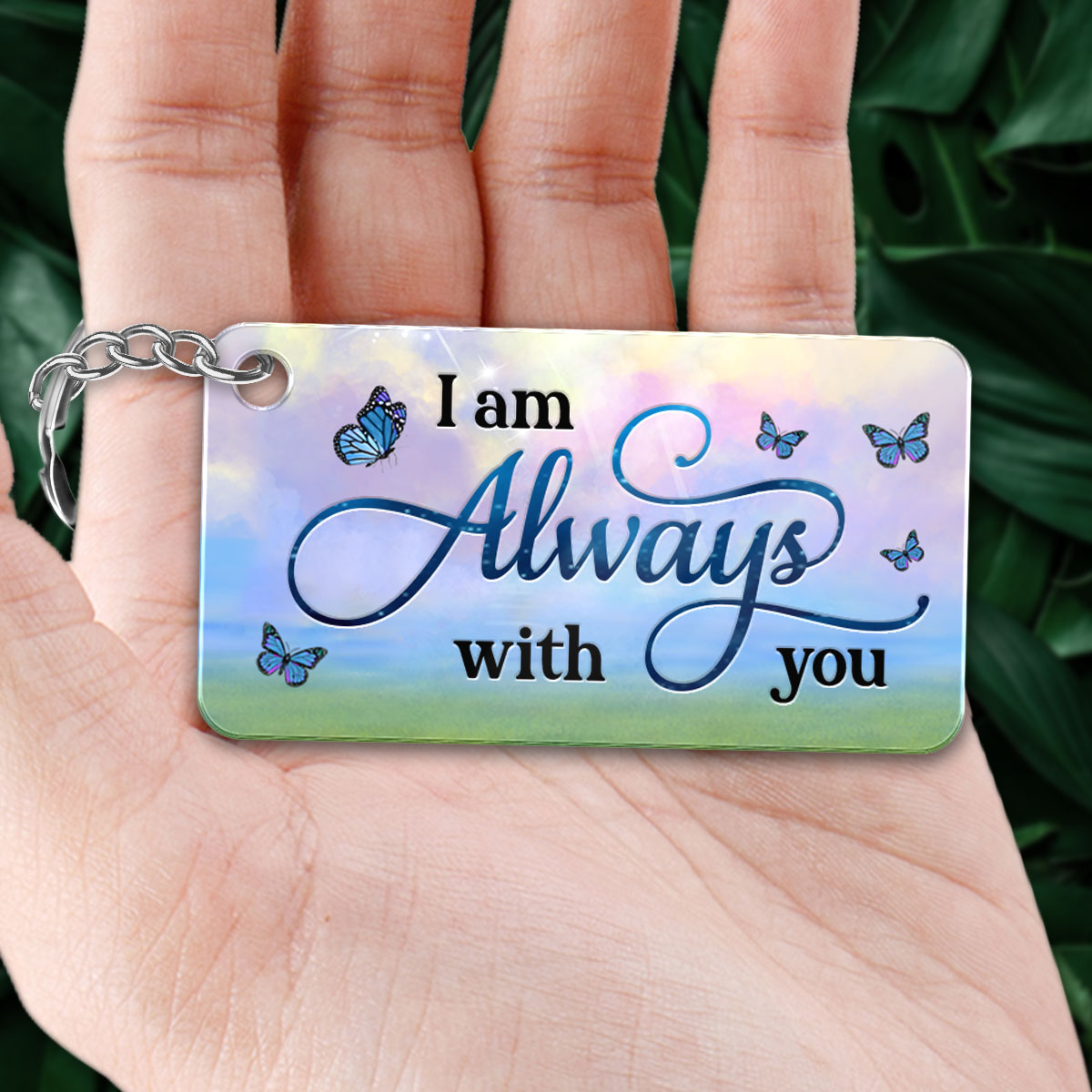 Memorial Family Stair To Heaven Remembrance Gift Personalized Acrylic Keychain