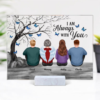 Always With You Butterfly Blossom Tree Family Dad Mom Kids Dogs Cats Personalized Acrylic Plaque, Memorial Remembrance Gift