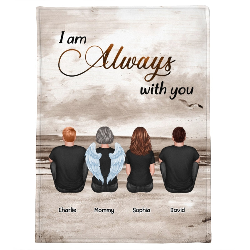 Always With You Sky Family Members, Memorial Personalized Fleece Blanket, Sympathy Gift
