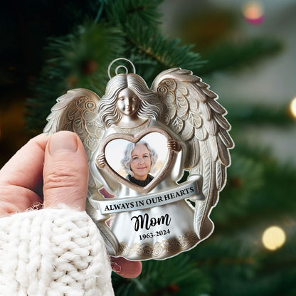 Angel Among Us Upload Photo Memorial Acrylic Ornament, 2024 Personalized 3D Effect Memorial Ornament, Heartfelt Memorial Keepsake For Your Loved One