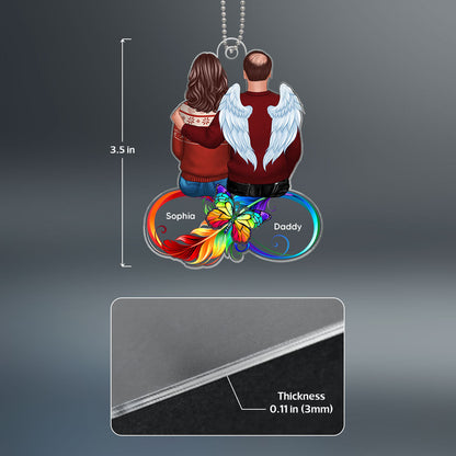 Family Memorial Sitting On Infinity Personalized Custom Shape Acrylic Ornament