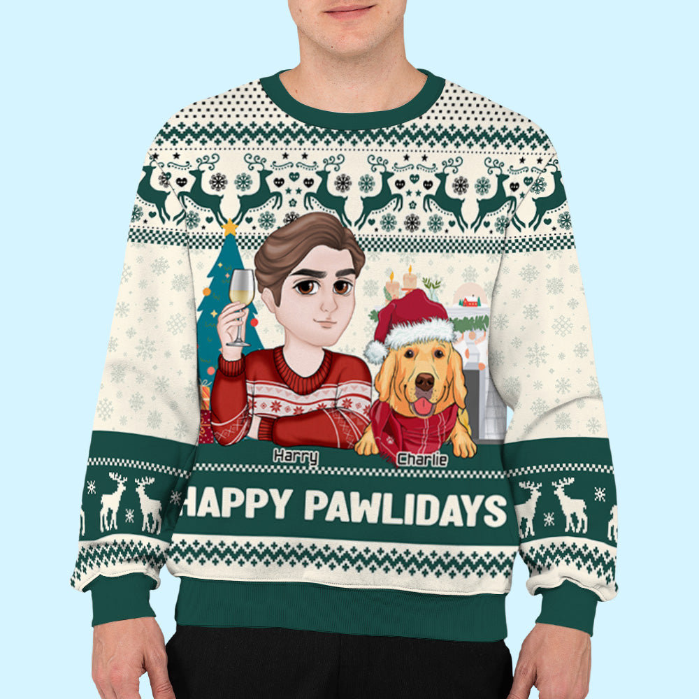 Happy Pawlidays To You - Personalized Custom All-Over-Print Sweatshirt