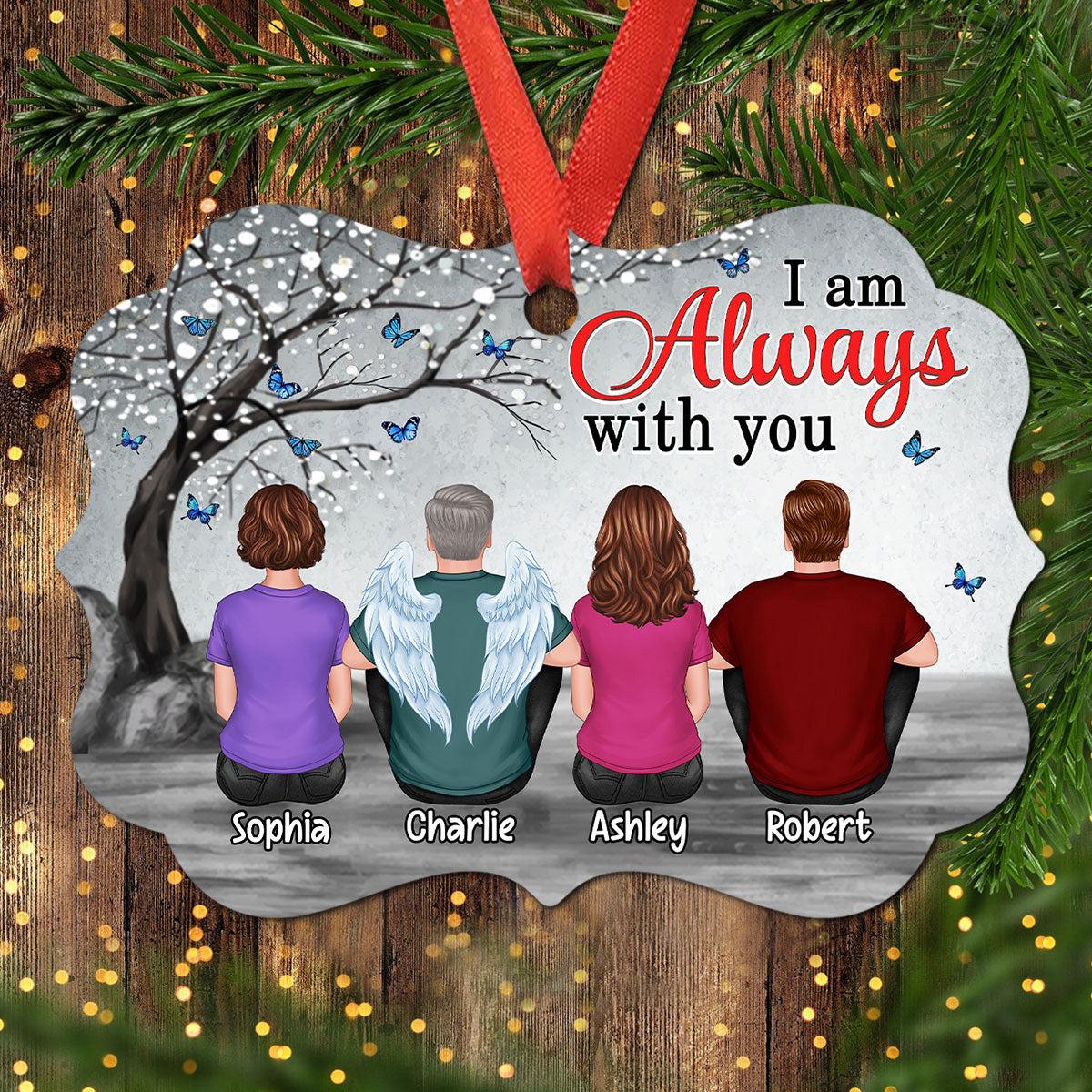 Always With You Blossom Tree Memorial Family Remembrance Gift Personalized Christmas Ornament