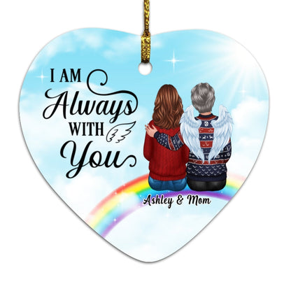 Rainbow Memorial Family Sitting Remembrance Personalized Heart Ornament