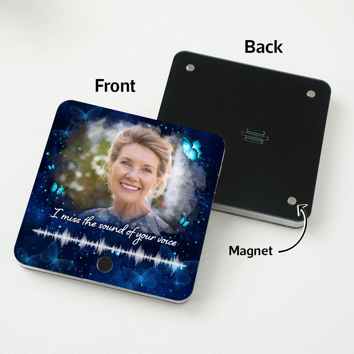 I Miss The Sound Of Your Voice Voicemail Recording Memo Memorial Keepsake Personalized Music Fridge Magnet