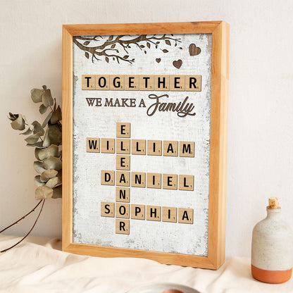 Together We Make A Family Crossword Puzzle Art Personalized Poster