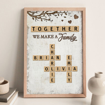 Together We Make A Family Crossword Puzzle Art Personalized Poster