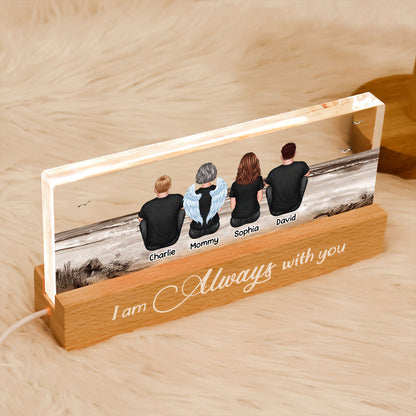 Always With You Sky Family Members, Memorial Personalized Acrylic Block LED Night Light, Sympathy Gift