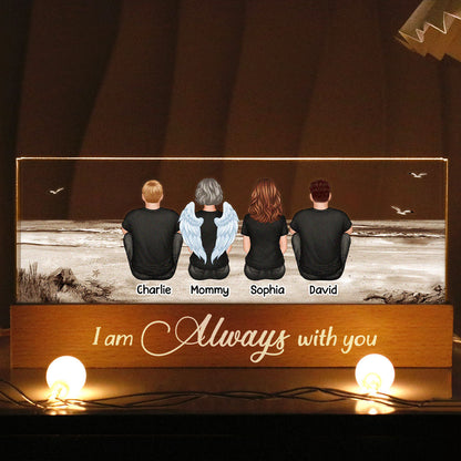 Always With You Sky Family Members, Memorial Personalized Acrylic Block LED Night Light, Sympathy Gift