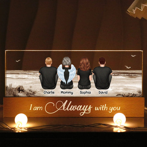 Always With You Sky Family Members, Memorial Personalized Acrylic Block LED Night Light, Sympathy Gift