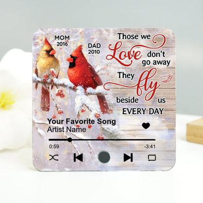 Cardinals Blossom Tree Dad Mom Memorial Personalized Music Fridge Magnet