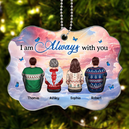 Family Memorial Sitting Heavenly Clouds Personalized Acrylic Ornament