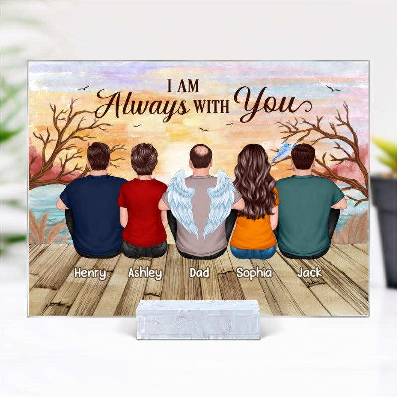 Lake View Whole Back View Family Sitting Remembrance Gift Memorial Personalized Acrylic Plaque