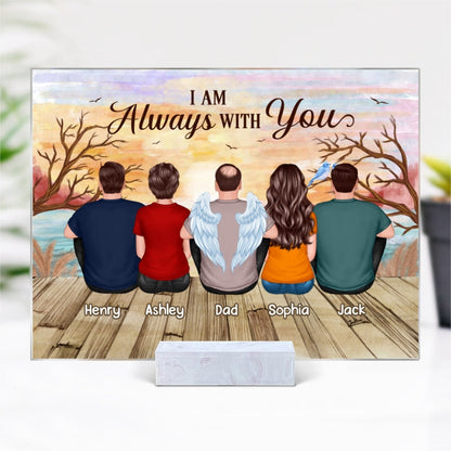 Lake View Whole Back View Family Sitting Remembrance Gift Memorial Personalized Acrylic Plaque
