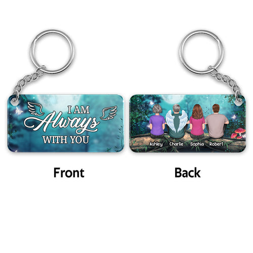 Forest Night Moon Always With You Whole Family Memorial Remembrance Gift Personalized Acrylic Keychain