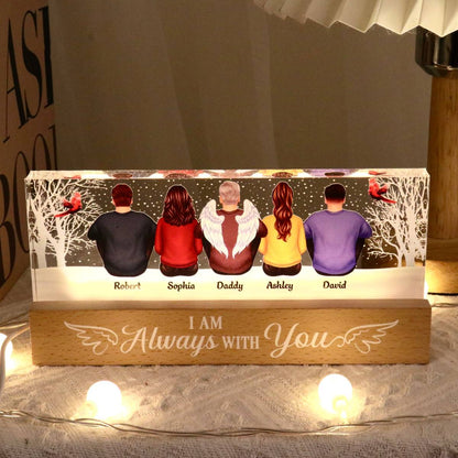 Always With You Snow Memorial Remembrance Sympathy Gift Personalized Acrylic Block LED Night Light