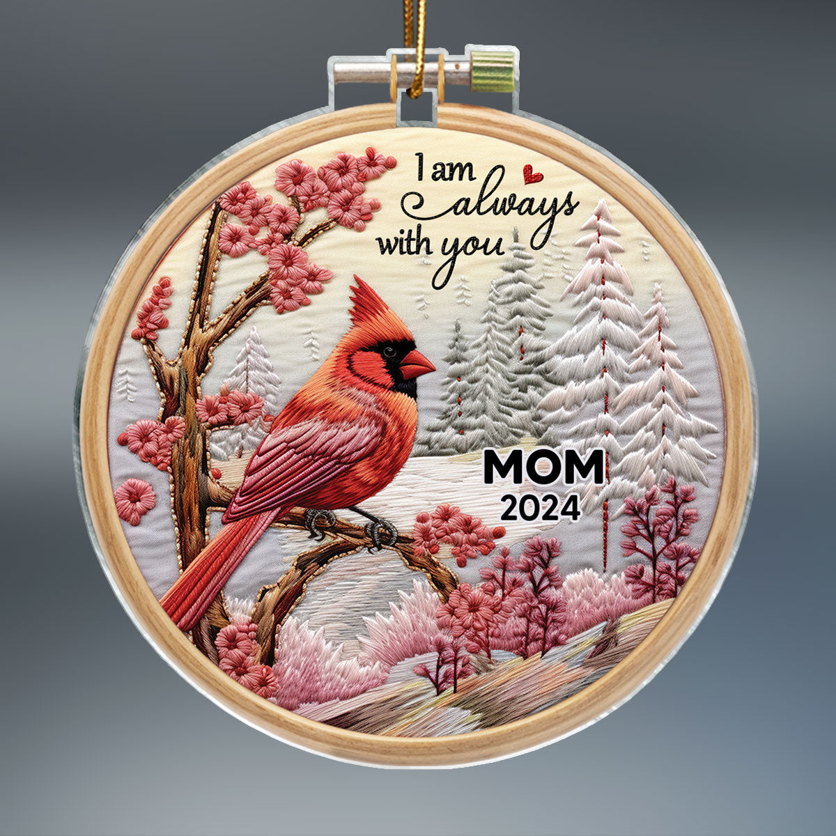 I'm Always With You Cardinal Memorial Keepsake 3D Effect Personalized Acrylic Ornament