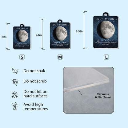 Our Moon Couple Gift Moon Phase Art Anniversary Gift For Him Gift For Her Personalized Acrylic Keychain