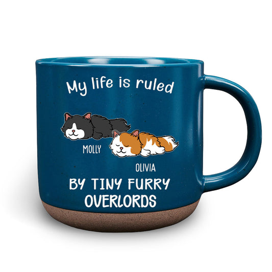 Ruled By Tiny Furry Overlords Ver Cat - Personalized Custom Pottery Mug