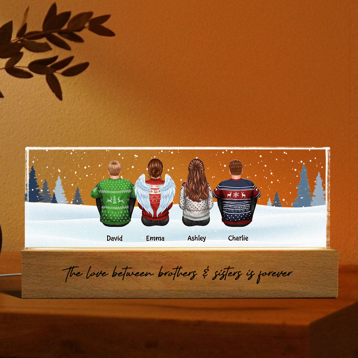The Love Between Family Is Forever Personalized LED Night Light, Christmas Gift For Loved Ones