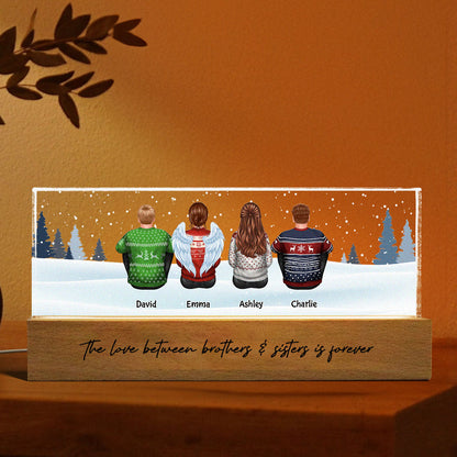 The Love Between Family Is Forever Personalized LED Night Light, Christmas Gift For Loved Ones