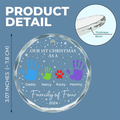 As A Family Of Four - Personalized Custom Glass Ornament