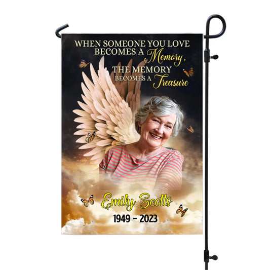 Remembrance - When Someone You Love Becomes A Memory - Personalized Garden Flag (HJ) - The Next Custom Gift